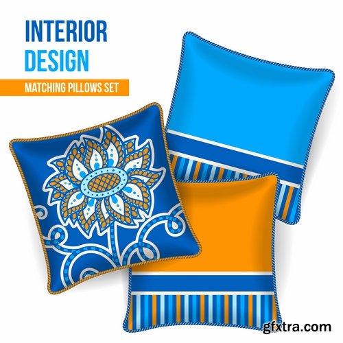 Collection pillow image pattern example template interior bed 2-25 EPS