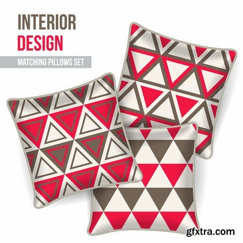 Collection pillow image pattern example template interior bed 2-25 EPS