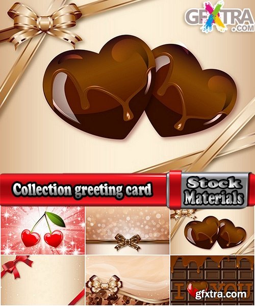 Collection greeting card invitation card cover example flyer banner gift bow 25 EPS