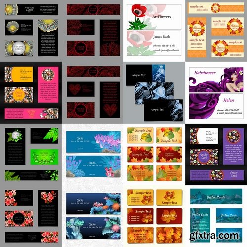 Collection of corporate business card sticker template flyer banner 2-25 EPS