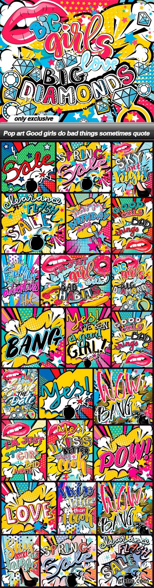 Pop art Good girls do bad things sometimes quote - 25 EPS