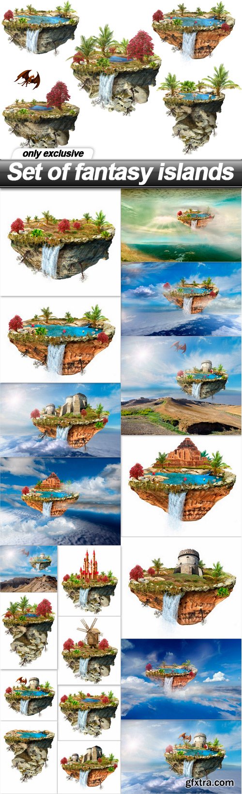 Set of fantasy islands - 20 UHQ JPEG