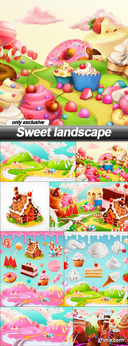 Sweet landscape - 9 EPS