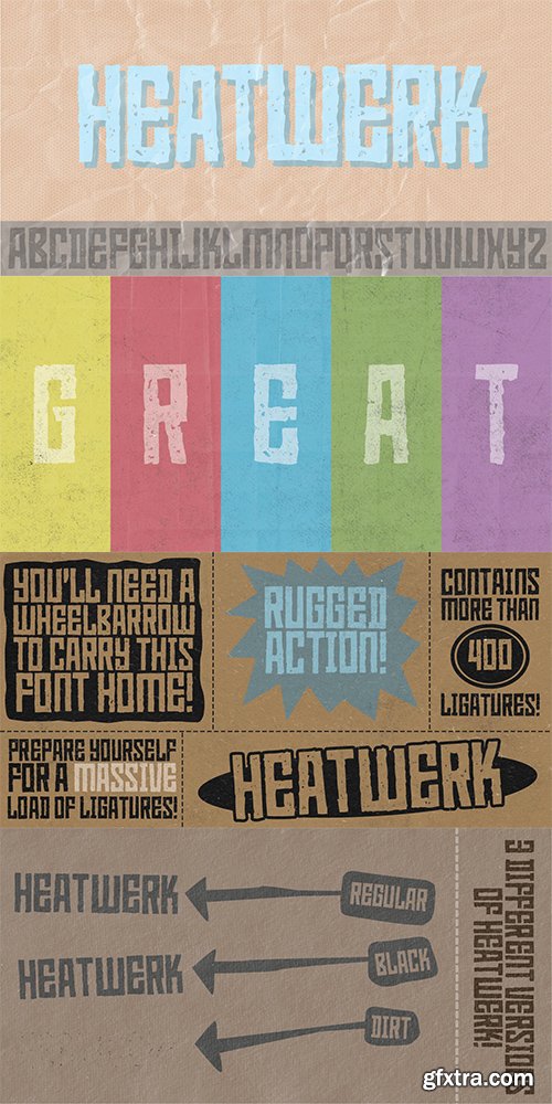 Heatwerk Font Family 3 Fonts