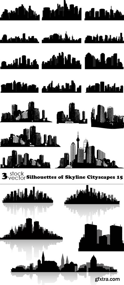 Vectors - Silhouettes of Skyline Cityscapes 15