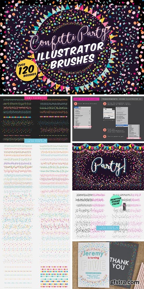 CM 837064 - Confetti Party Illustrator Brushes