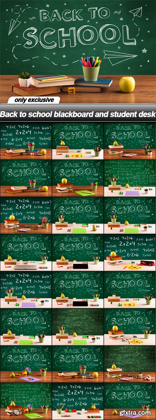 Back to school blackboard and student desk - 25 UHQ JPEG