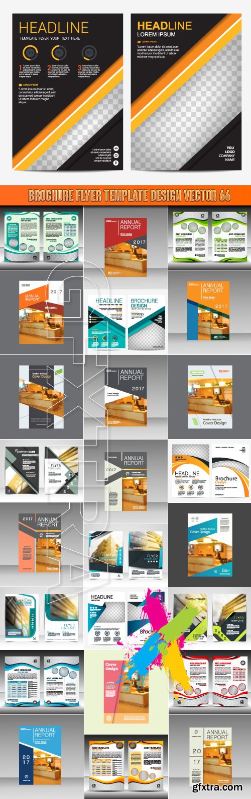 Brochure flyer template design vector 66