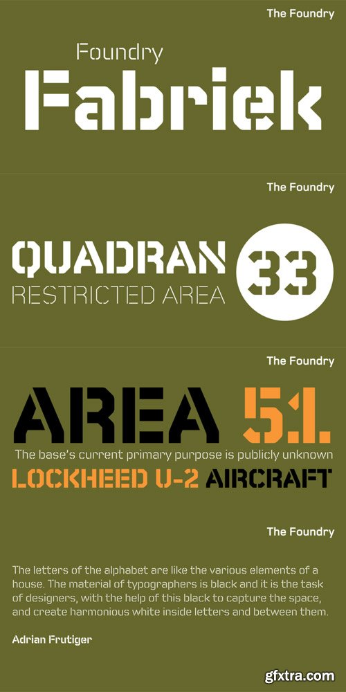 Foundry Fabriek Font Family $369