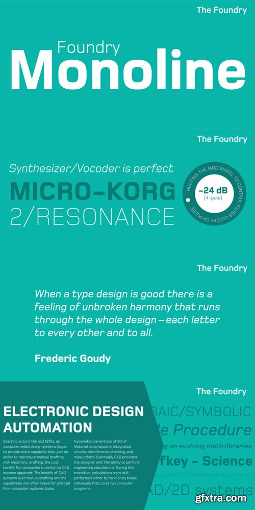 Foundry Monoline Font Family $720