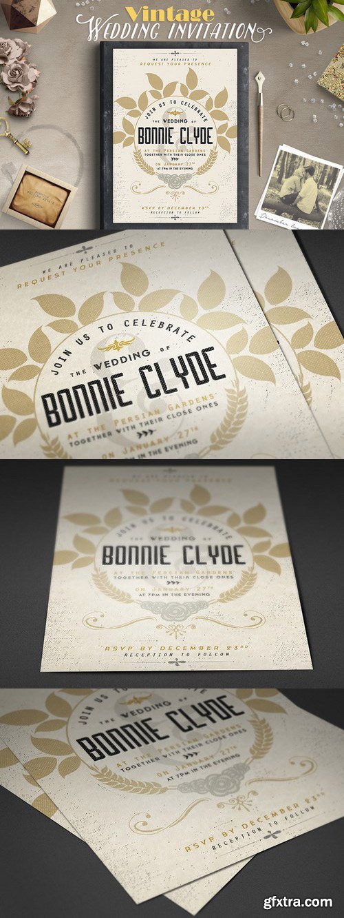 CM - Vintage Wedding Invitation III 411453