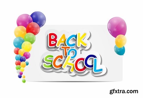 Collection of back to school pencil pen line flyer banner 25 EPS