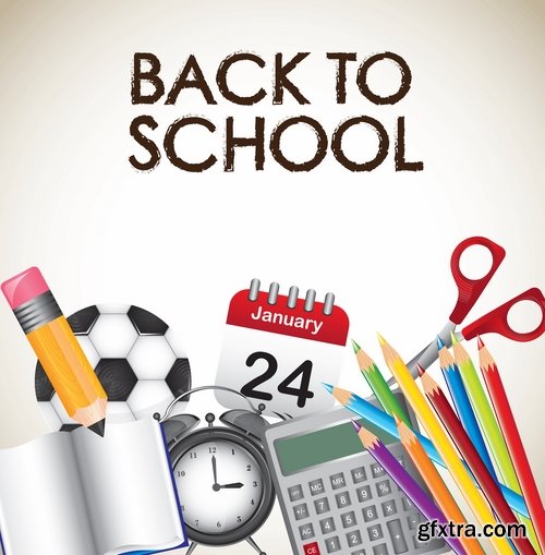 Collection of back to school pencil pen line flyer banner 25 EPS