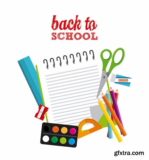 Collection of back to school pencil pen line flyer banner 25 EPS