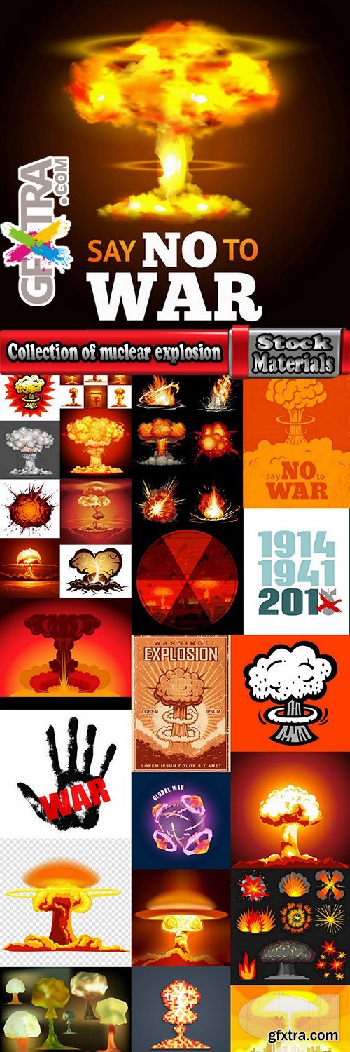 Collection of nuclear explosion radiation flash 25 EPS