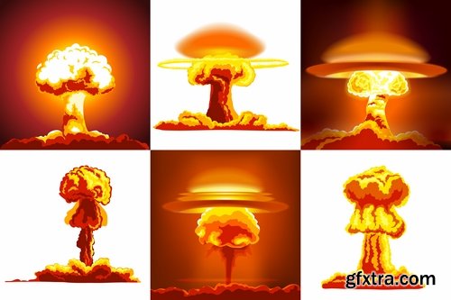 Collection of nuclear explosion radiation flash 25 EPS