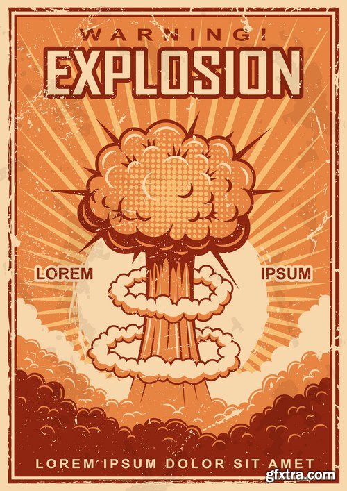 Collection of nuclear explosion radiation flash 25 EPS