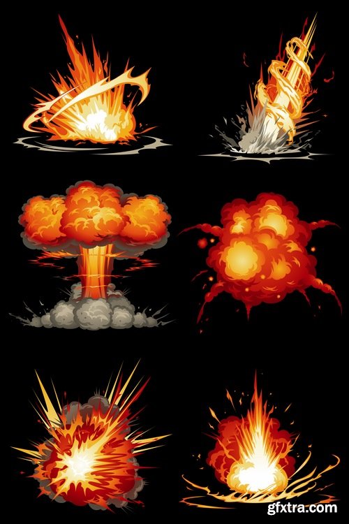 Collection of nuclear explosion radiation flash 25 EPS