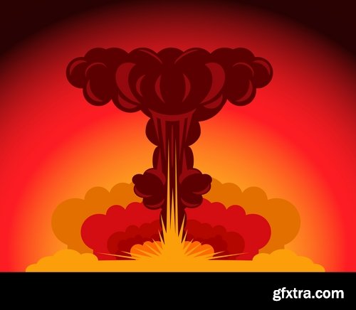 Collection of nuclear explosion radiation flash 25 EPS