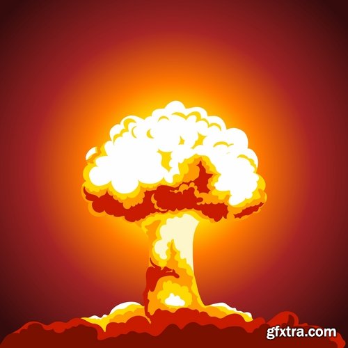 Collection of nuclear explosion radiation flash 25 EPS