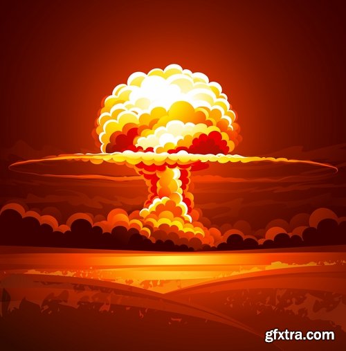 Collection of nuclear explosion radiation flash 25 EPS