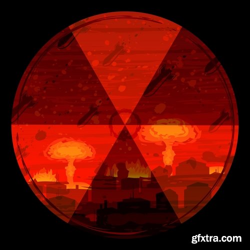 Collection of nuclear explosion radiation flash 25 EPS