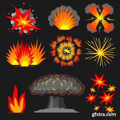 Collection of nuclear explosion radiation flash 25 EPS