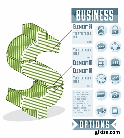 Collection infographics business teamwork businessman vector image 2-25 EPS