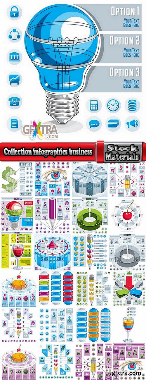 Collection infographics business teamwork businessman vector image 2-25 EPS