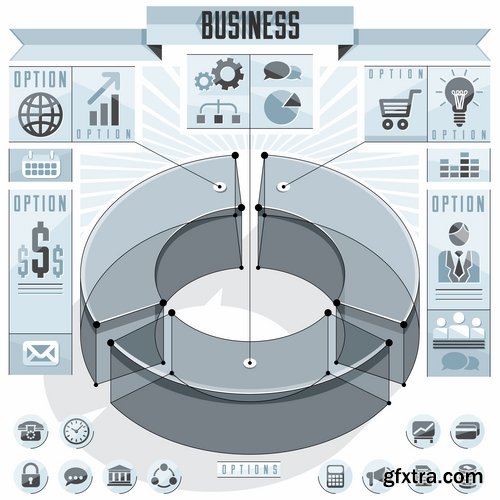 Collection infographics business teamwork businessman vector image 2-25 EPS