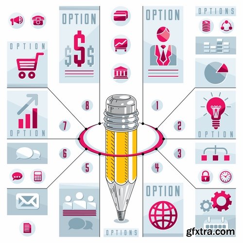 Collection infographics business teamwork businessman vector image 2-25 EPS