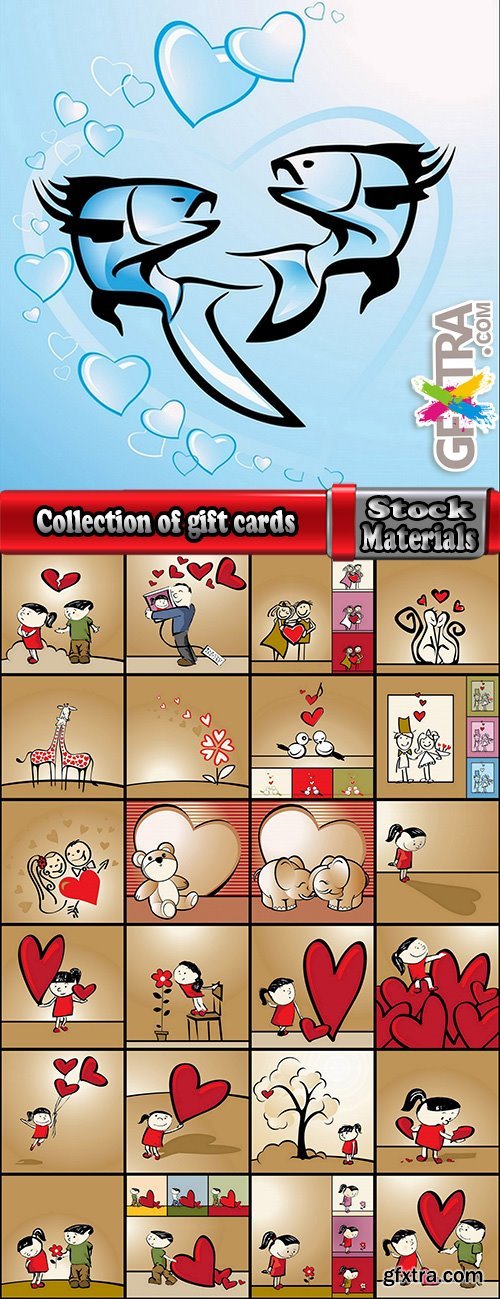 Collection of gift cards birthday holiday celebration 2-25 EPS