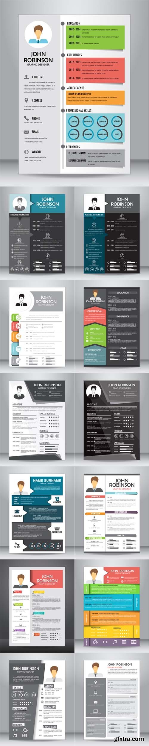 Vector Set - Job Resume Template