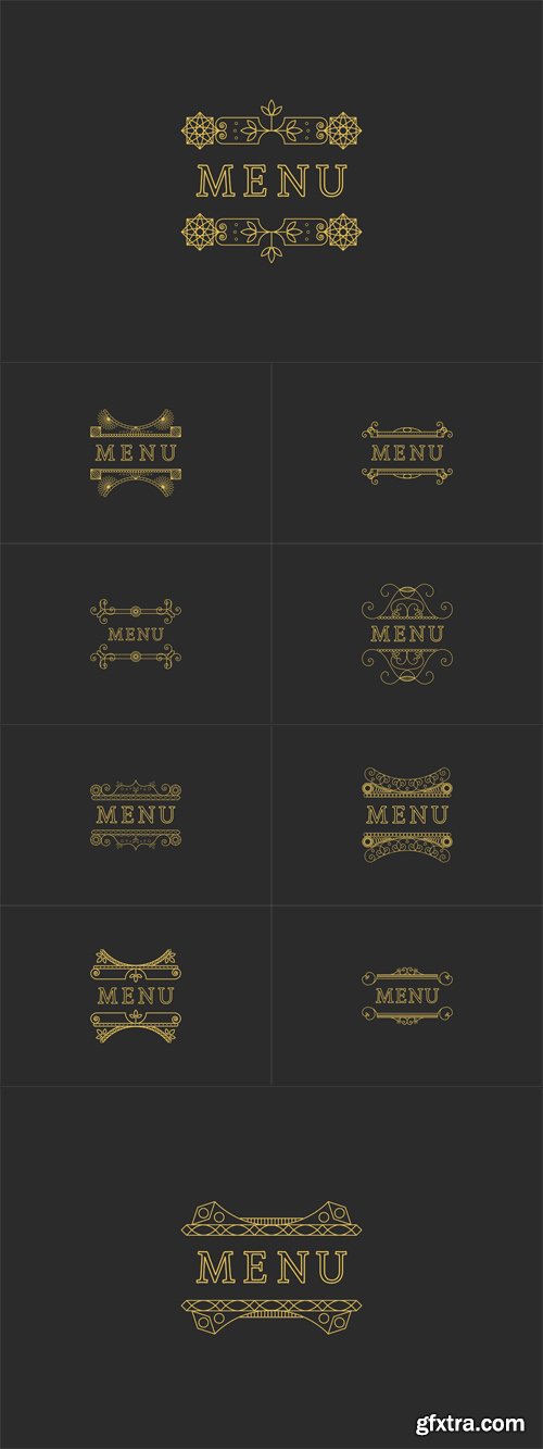 Vector Set - Restaurant Menu Headline