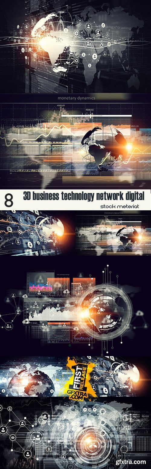 3D business technology network digital