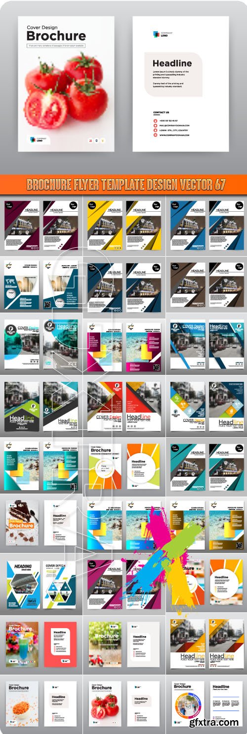 Brochure flyer template design vector 67