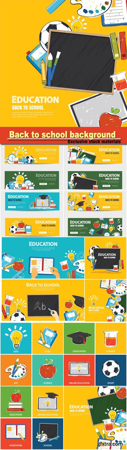 Education banner and back to school background template