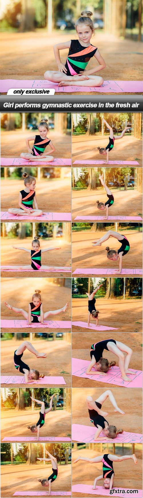 Girl performs gymnastic exercise in the fresh air - 14 UHQ JPEG