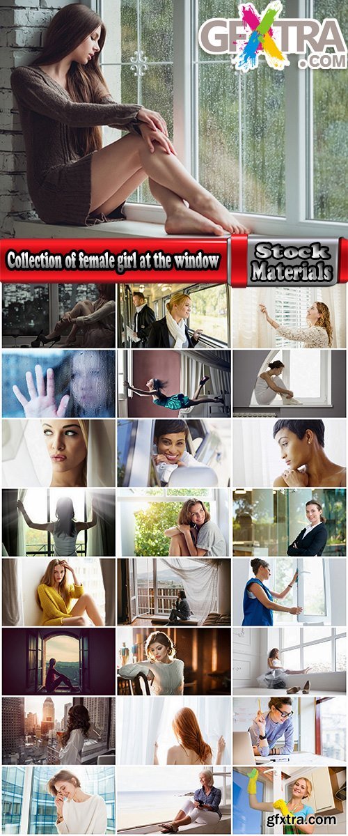 Collection of female girl at the window 25 HQ Jpeg