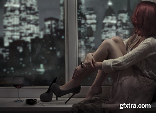 Collection of female girl at the window 25 HQ Jpeg