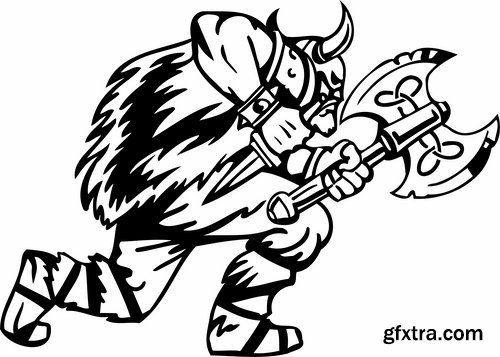 Collection barbarian viking tattoo design 25 EPS