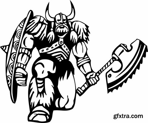 Collection barbarian viking tattoo design 25 EPS