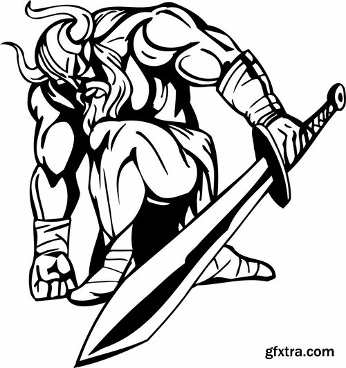 Collection barbarian viking tattoo design 25 EPS