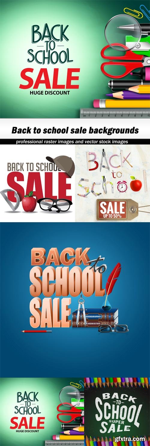 Back to school sale backgrounds - 5 EPS