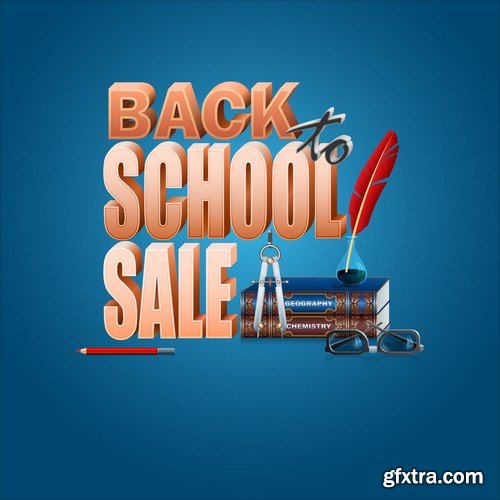 Back to school sale backgrounds - 5 EPS