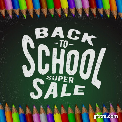 Back to school sale backgrounds - 5 EPS