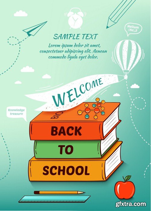 Back to school poster - 5 EPS