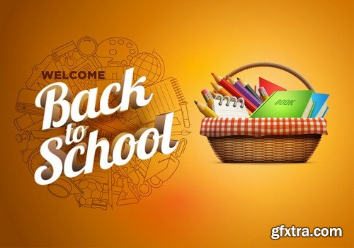 Back to school poster - 5 EPS