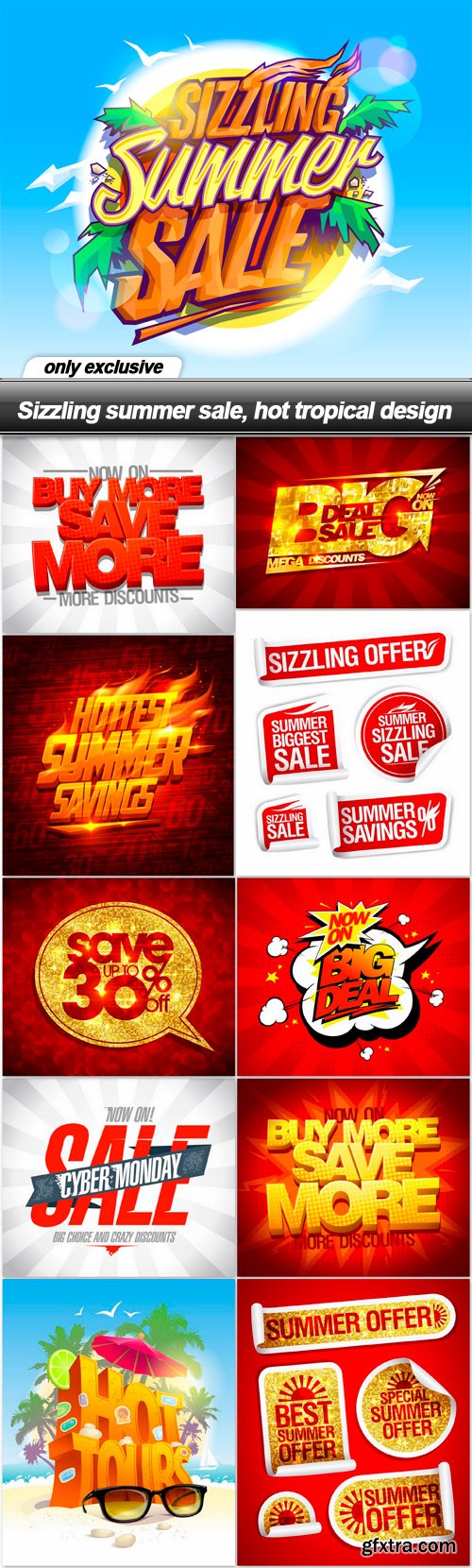 Sizzling summer sale, hot tropical design - 11 EPS