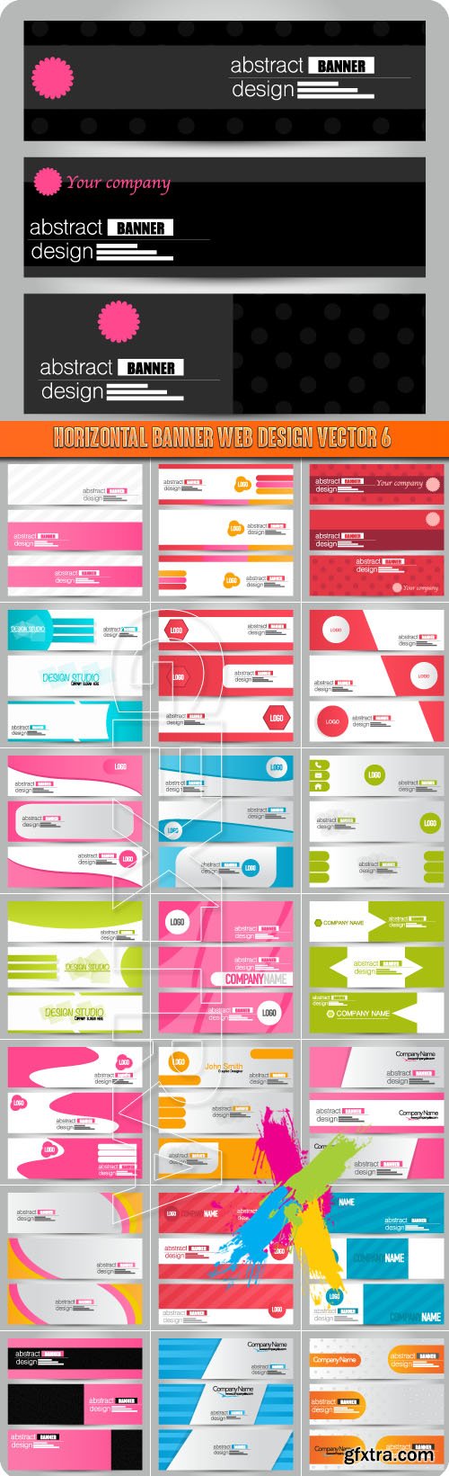 Horizontal banner web design vector 6